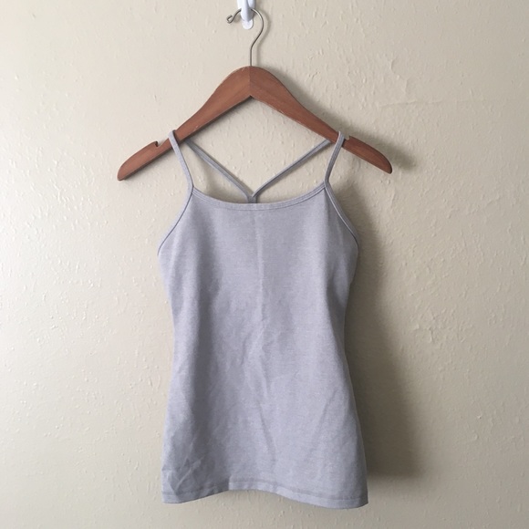 lululemon athletica Tops - EUC Lululemon SZ 4 Power Y Tank in Beige/Tan/Grey